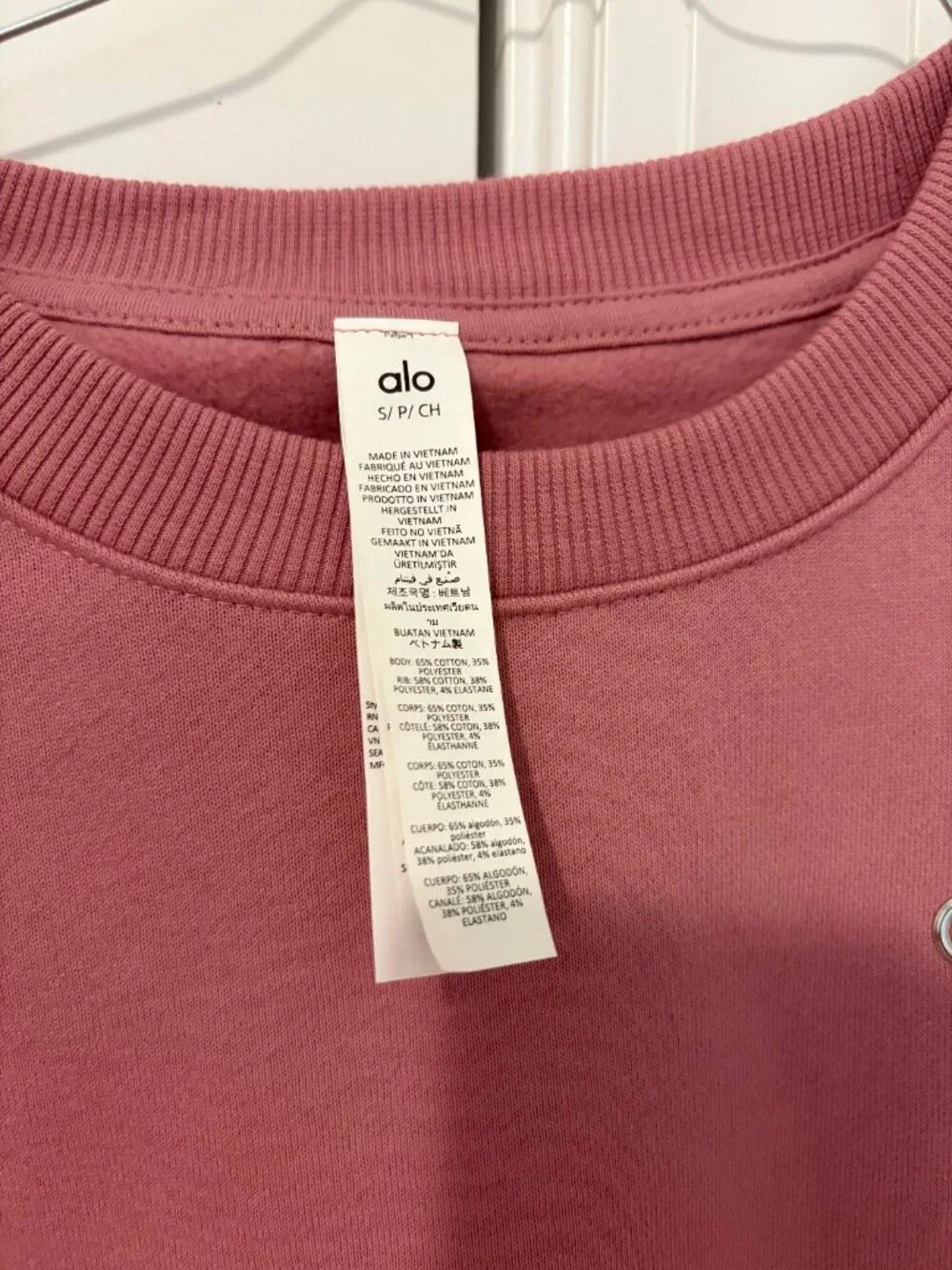 NWOT ALO Yoga Accolade Crew Neck Pullover, Wild Rose Pink Sweatshirt Sz S